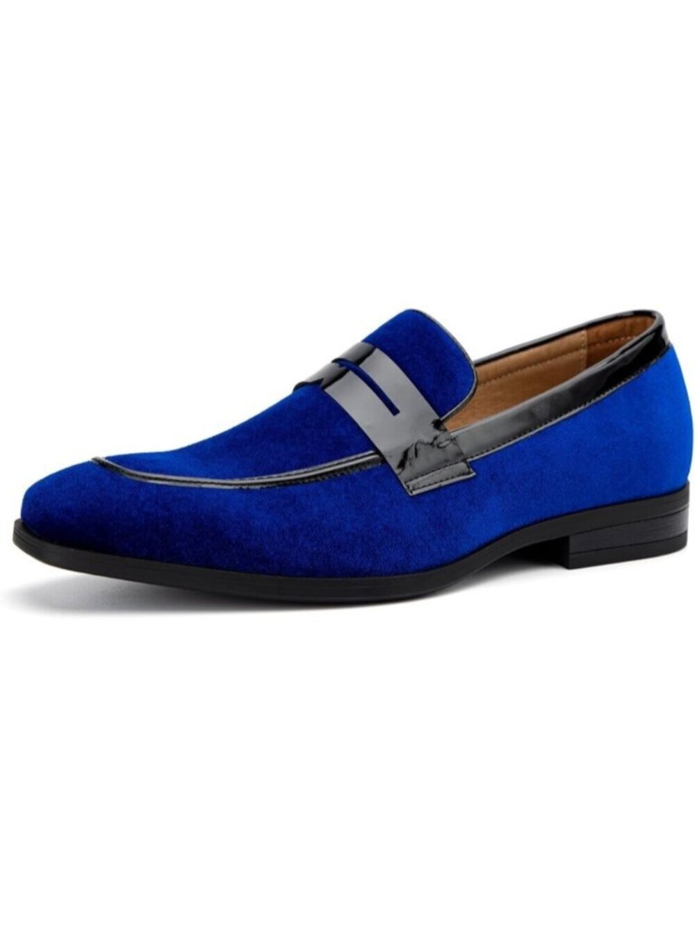 Men's Blue Velvet Tuxedo Classic Slip On Loafer Formal Imported Dress Shoes